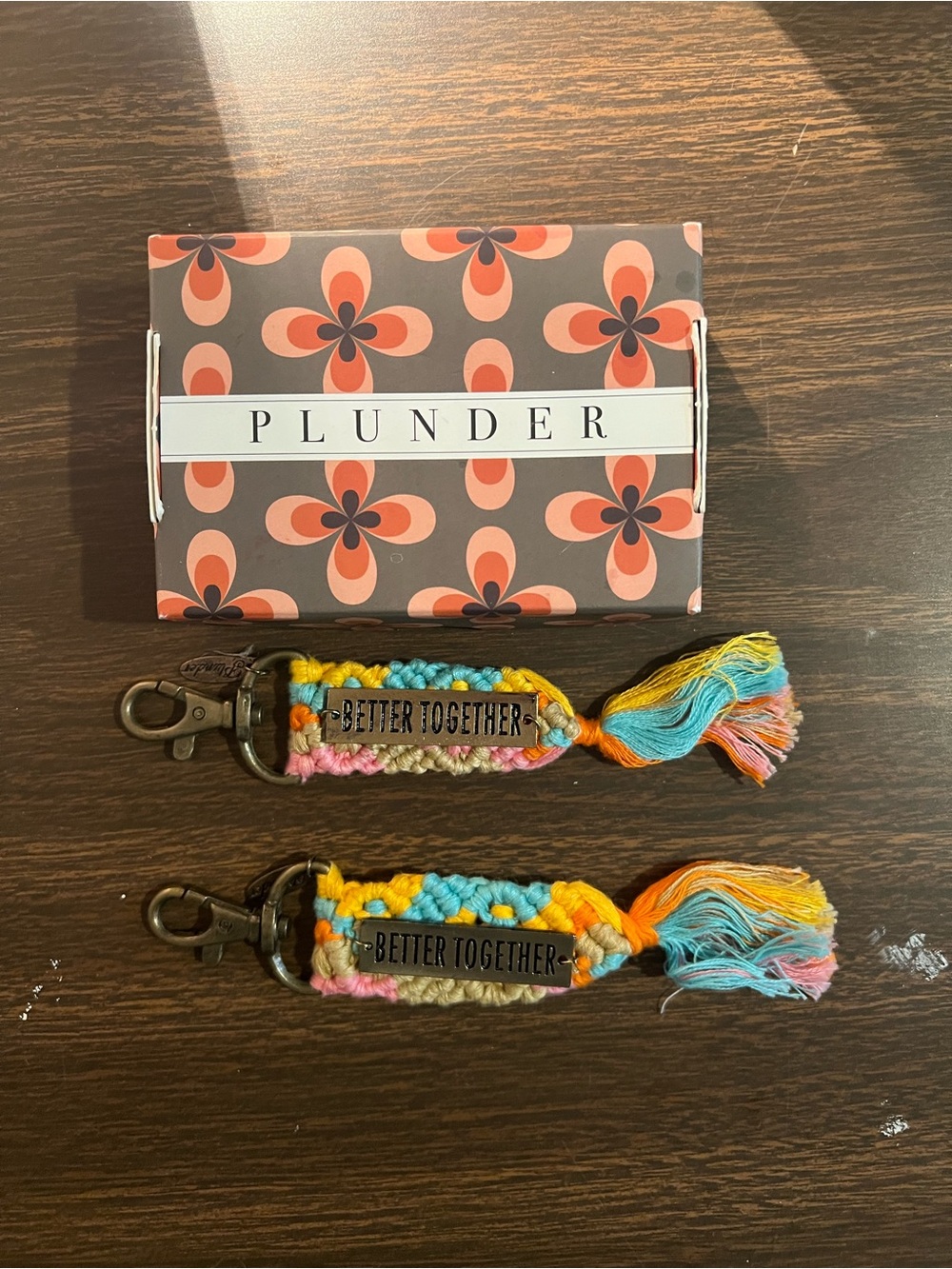 Plunder Multicolor 'Better Together' Macramé Keychain Pair